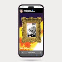an iphone displaying an image of a book with a frame