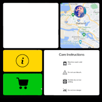 a mobile app with a map and a shopping cart