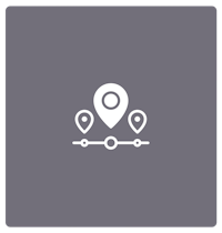 a location pin icon on a gray background
