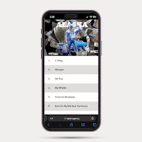 a phone screen showing a mobile app with a picture of a man riding a bike