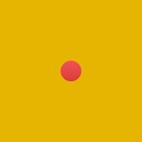 a red dot on a yellow background
