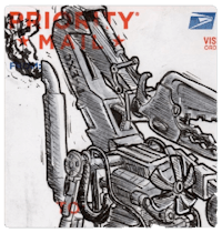 a drawing of a robot on a piece of paper