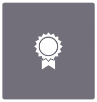 a silver award icon on a gray background