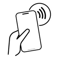a hand holding a smartphone on a black background